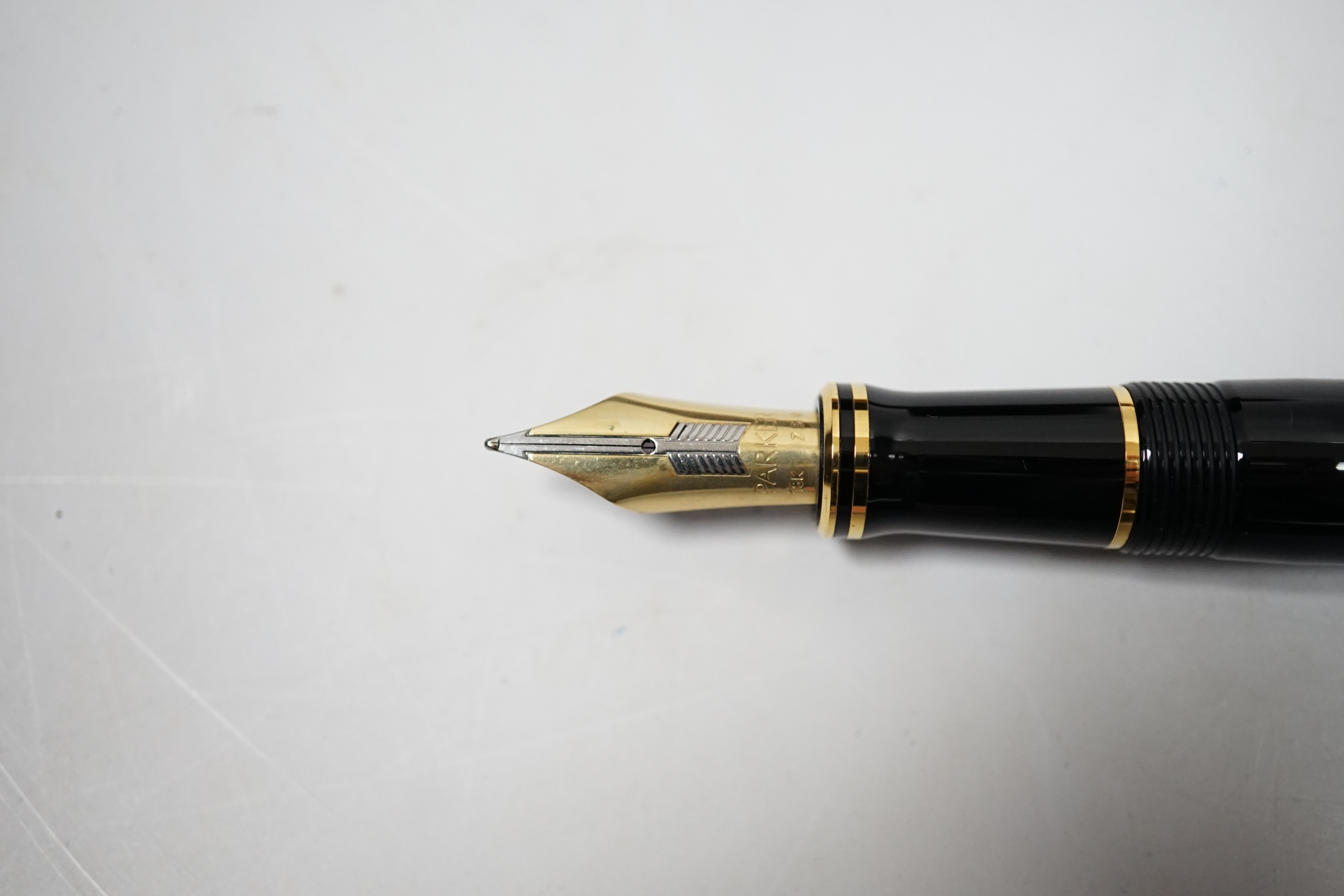 A Parker Duofold black centennial fountain pen for 'Memorial fund for Disaster Relief'